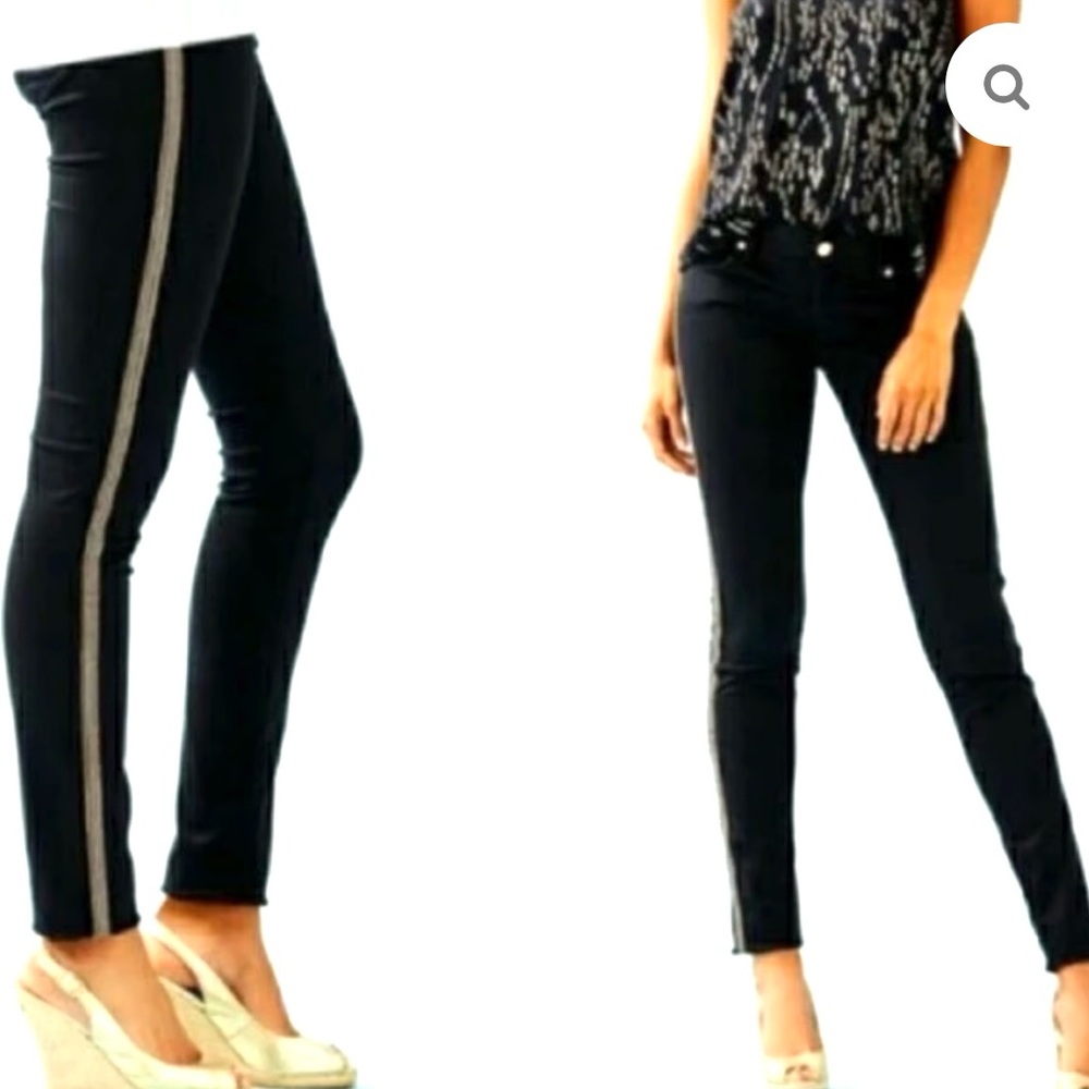 Lilly Pulitzer | Rayon Cotton Blend | Side Gold Trim | Pants with Gold Accents